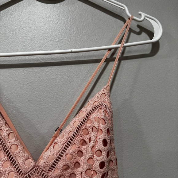 Abercrombie & Fitch Pink Crochet Lace Eyelet Dress XS - Picture 6 of 9